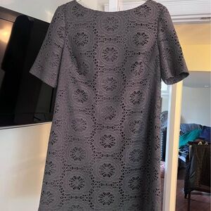 Adrianna Papell Charcoal Lace Midi Dress